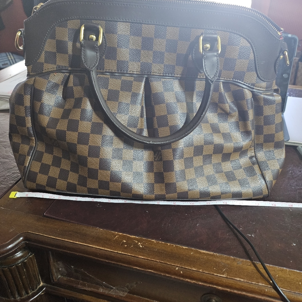 Checkered Brown Handbag - Picture 7 of 11